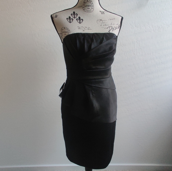 🆕 WHBM Black Sleeveless layered Cocktail hoco homecoming semi-formal Dress (2) - Picture 2 of 11